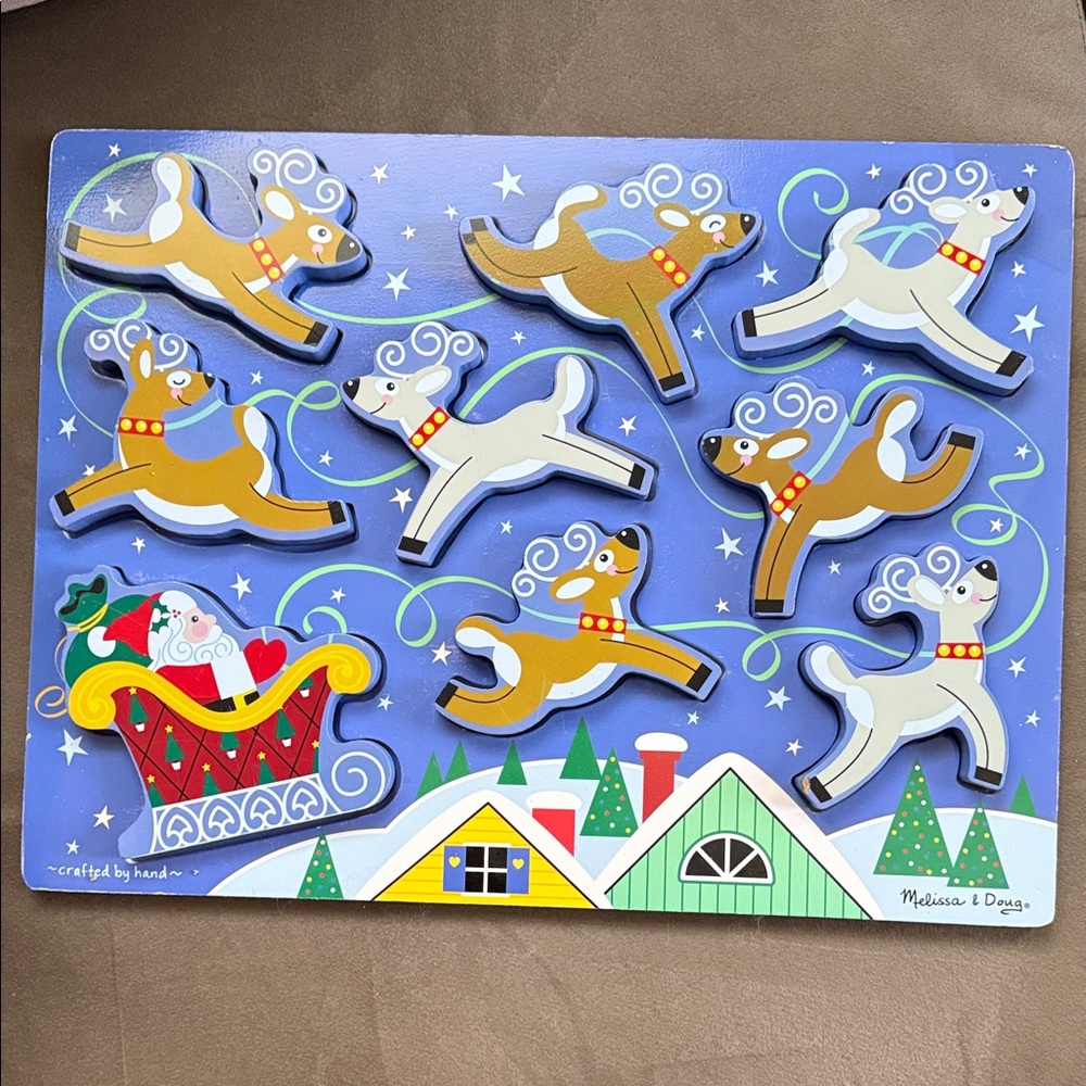 Melissa & Doug Colorful Reindeer and Sleigh Puzzle
